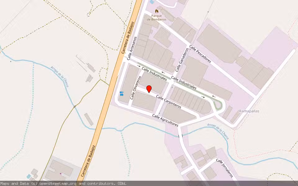 Mapa de Subasta Inmueble (Nave industrial) en Olivenza, Badajoz