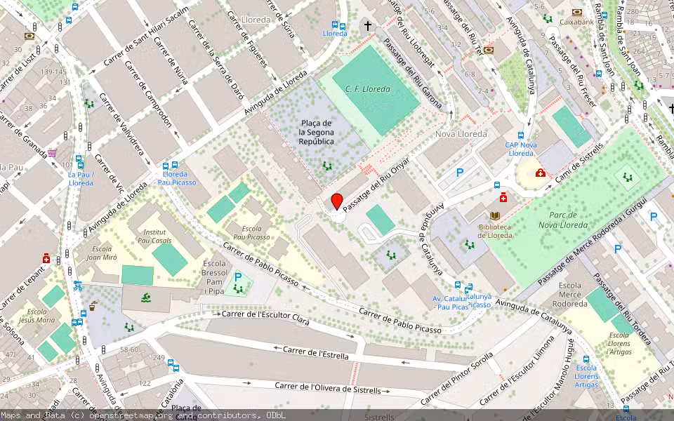 Mapa de Subasta Inmueble (Garaje) en Badalona, Barcelona