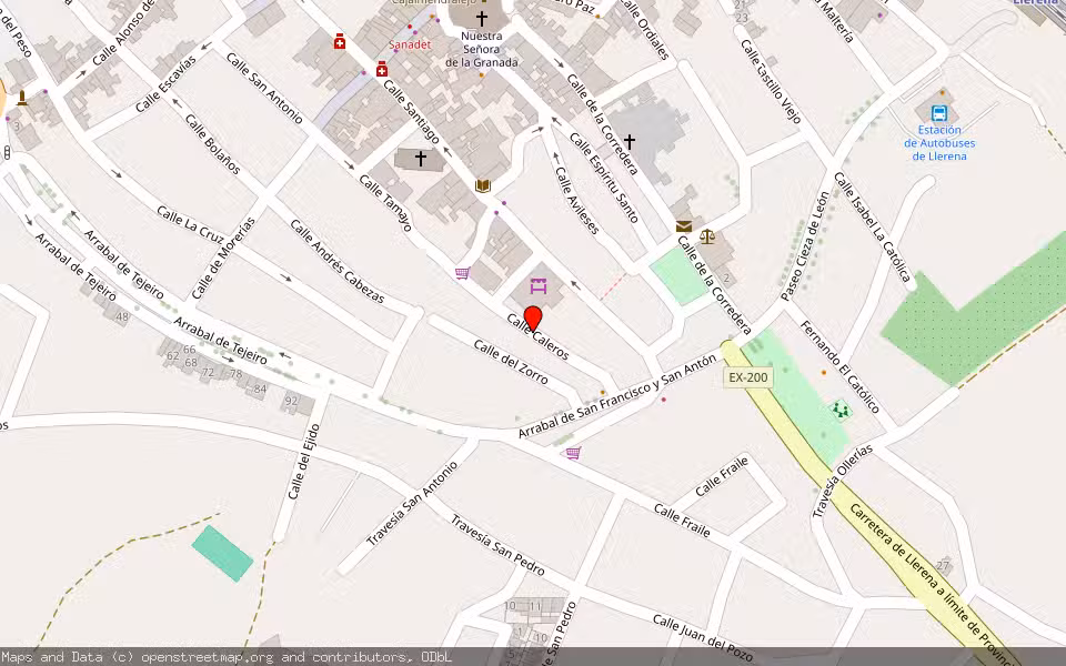 Mapa de Subasta Inmueble (Otros) en Llerena, Badajoz