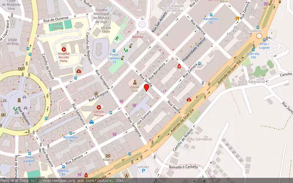 Mapa de Subasta Inmueble (Garaje) en Vigo, Pontevedra