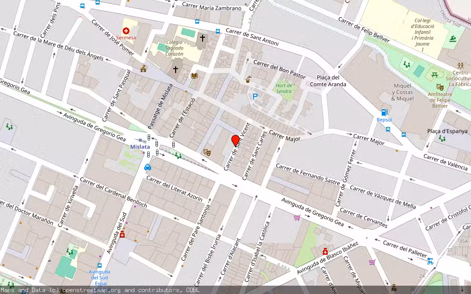 Mapa de Subasta Inmueble (Local comercial) en Mislata, Valencia/València