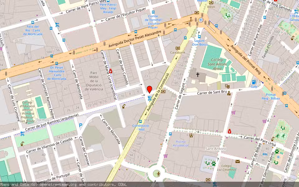 Mapa de Subasta Inmueble (Vivienda) en Valencia, Valencia/València