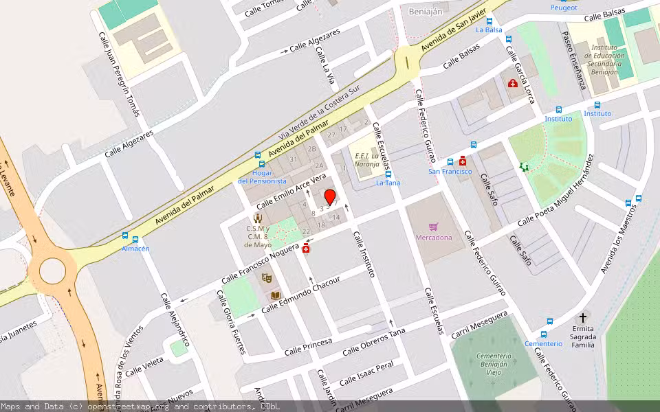 Mapa de Subasta Inmueble (Garaje) en Murcia