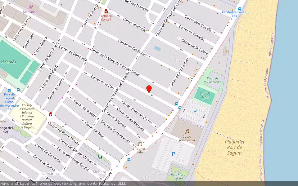 Mapa de Subasta Inmueble (Local comercial) en Puerto De Sagunto, Valencia/València