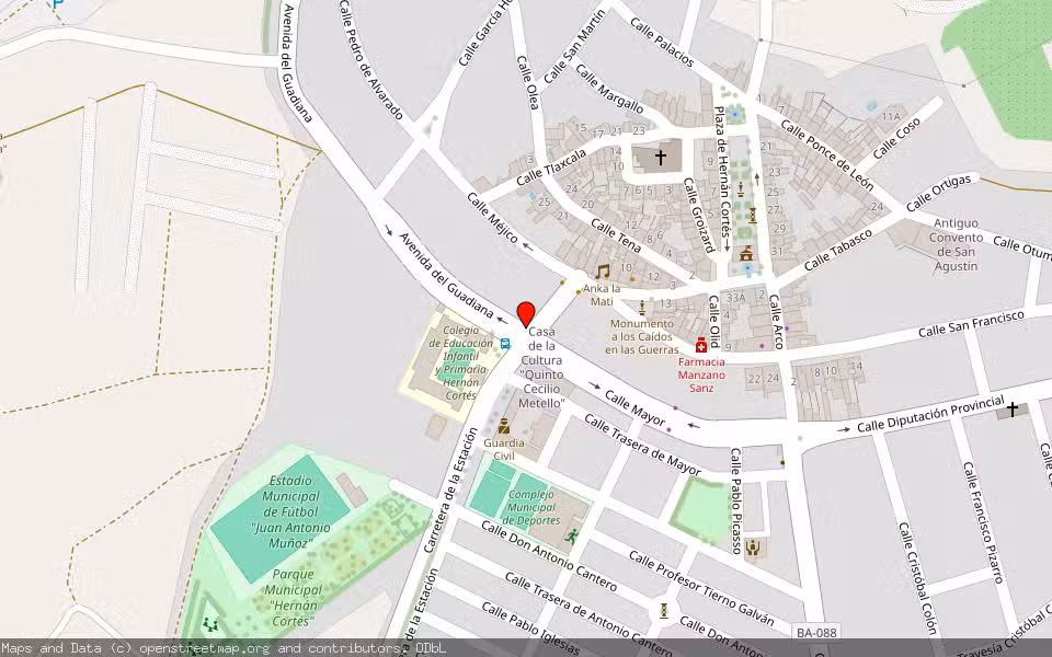 Mapa de Subasta Inmueble (Solar) en Medellin, Badajoz