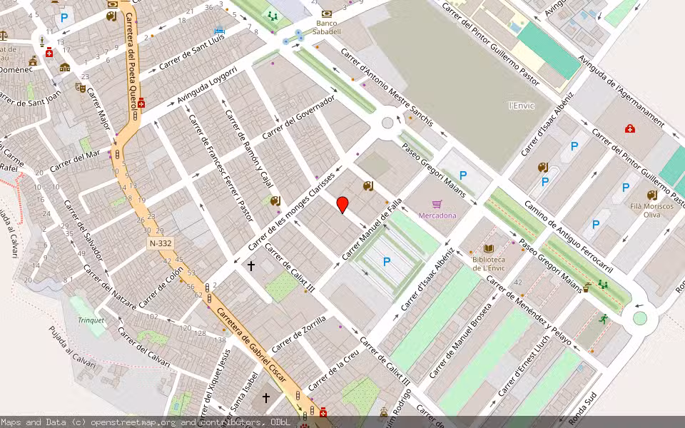 Mapa de Subasta Inmueble (Garaje) en Oliva, Valencia/València
