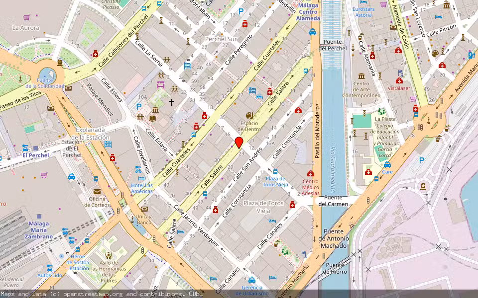 Mapa de Subasta Inmueble (Local comercial) en Malaga, Málaga