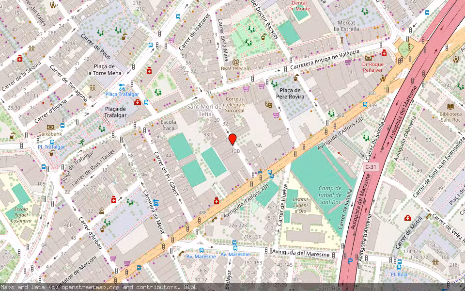 Mapa de Subasta Inmueble (Vivienda) en Badalona, Barcelona