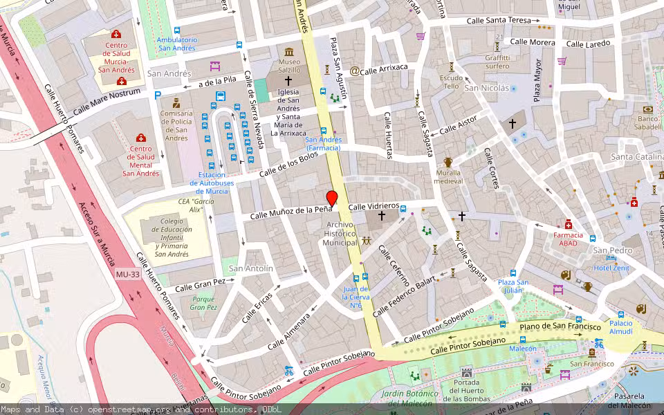 Mapa de Subasta Inmueble (Local comercial) en Murcia