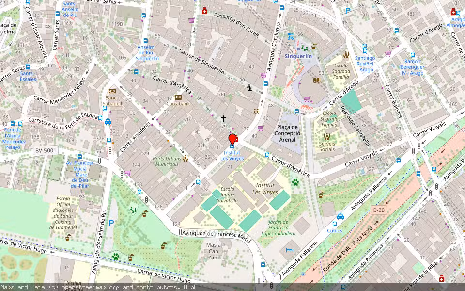 Mapa de Subasta Inmueble (Vivienda) en Santa Coloma De Gramenet, Barcelona