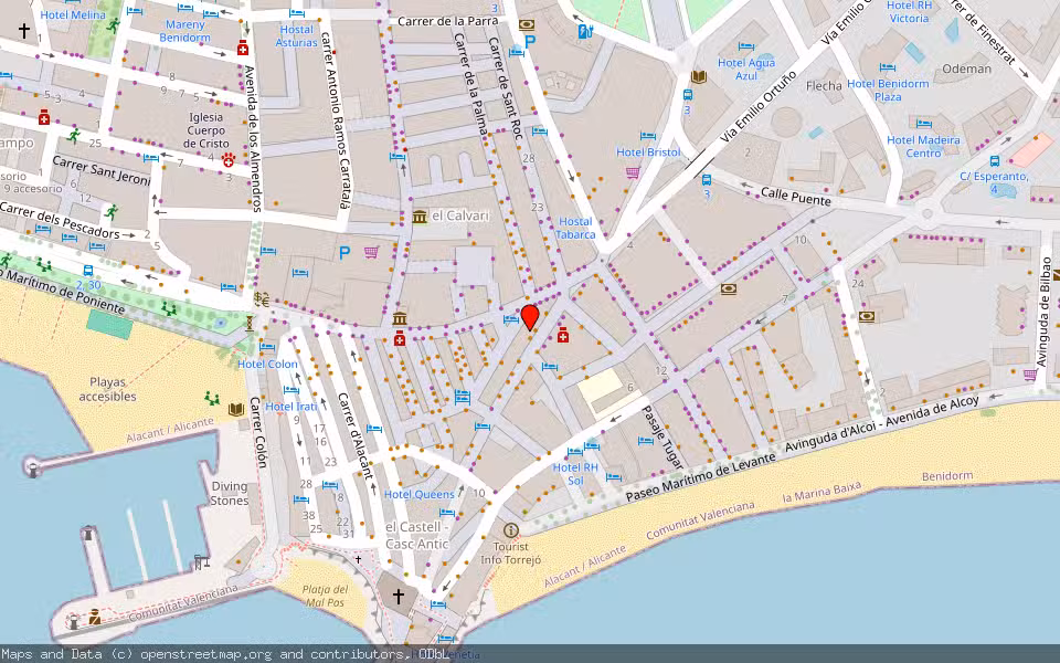 Mapa de Subasta Inmueble (Local comercial) en Benidorm, Alicante/Alacant