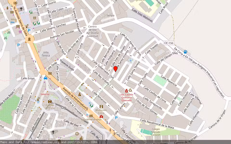 Mapa de Subasta Inmueble (Vivienda) en Coria, Cáceres