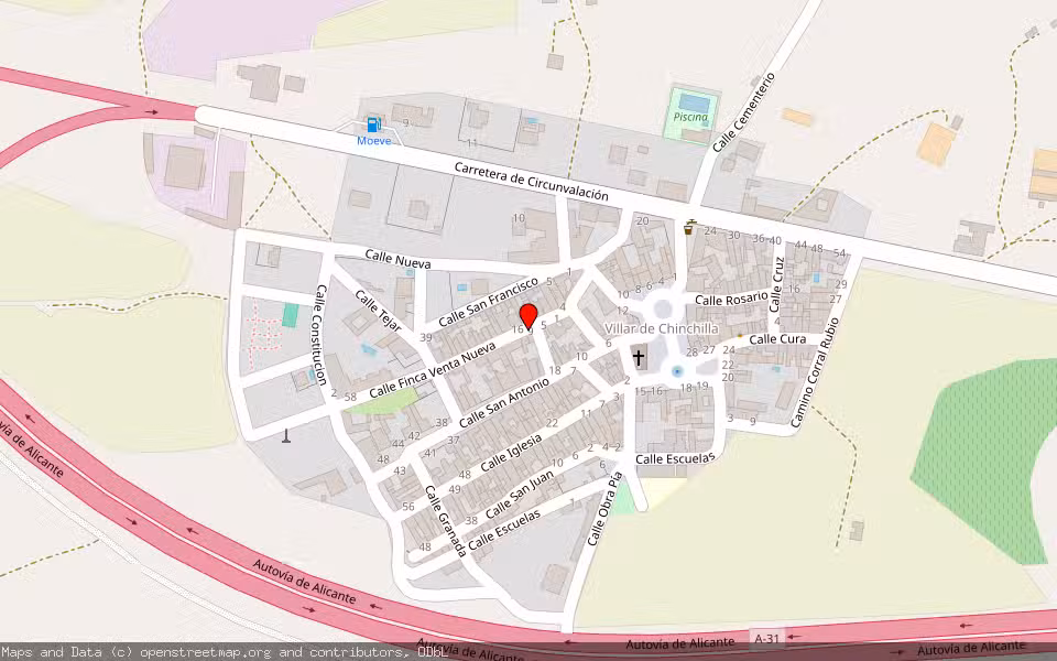 Mapa de Subasta Inmueble (Vivienda) en Chinchilla De Monte-aragon, Albacete