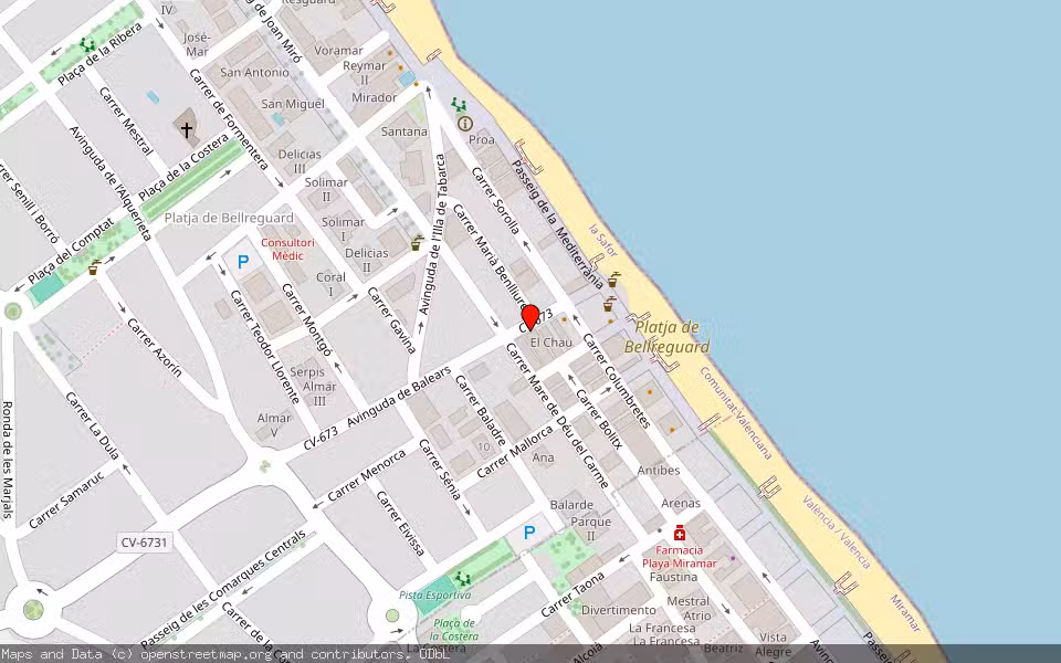 Mapa de Subasta Inmueble (Local comercial) en Bellreguard, Valencia/València