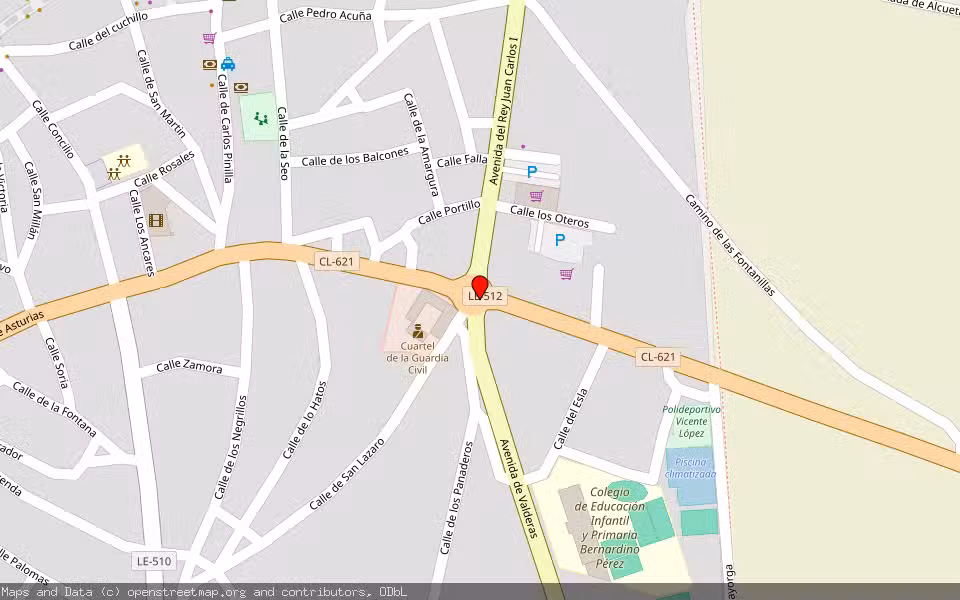 Mapa de Subasta Inmueble (Garaje) en Valencia De Don Juan, León