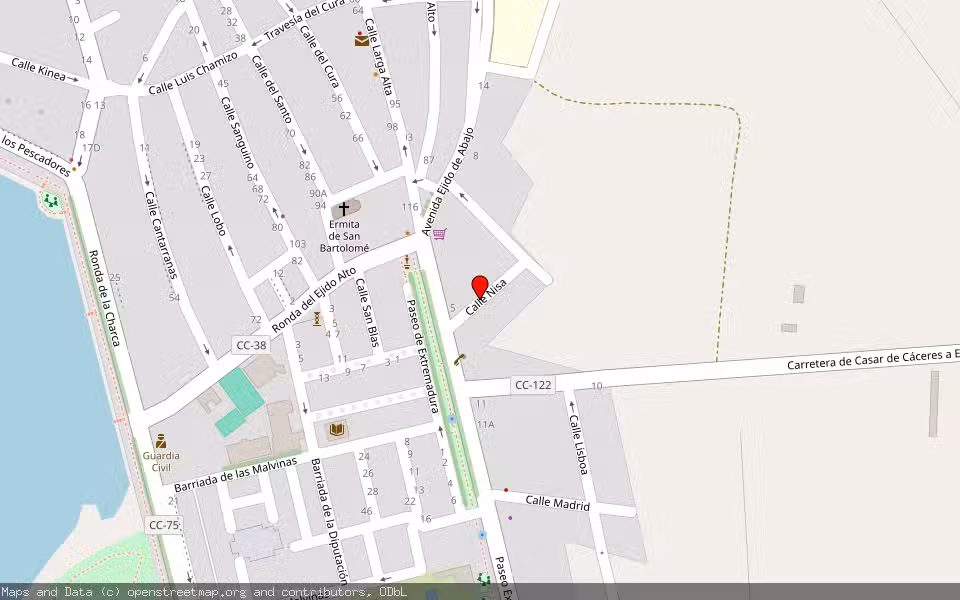 Mapa de Subasta Inmueble (Vivienda) en Casar De Caceres, Cáceres