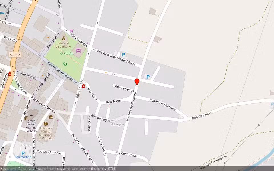 Mapa de Subasta Inmueble (Local comercial) en Carballo, A Coruña