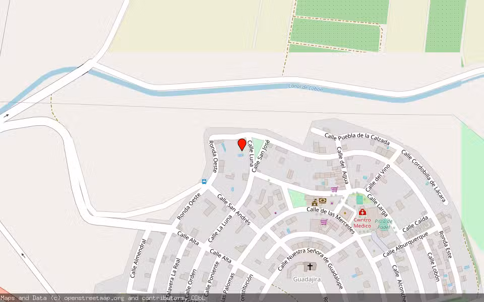 Mapa de Subasta Inmueble (Vivienda) en Guadajira, Badajoz