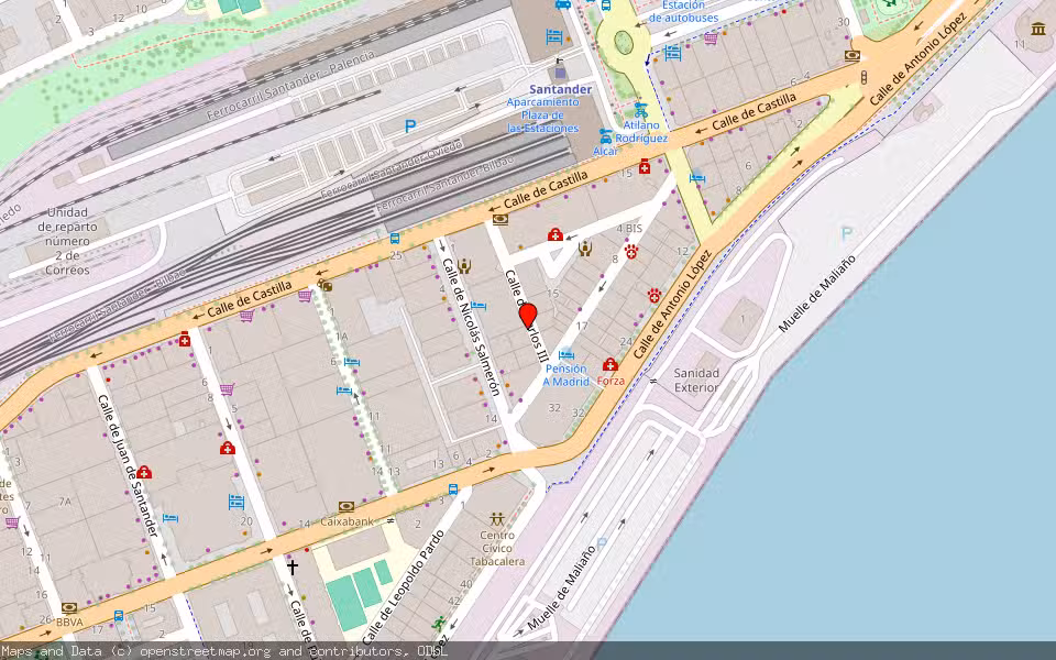 Mapa de Subasta Inmueble (Local comercial) en Santander, Cantabria