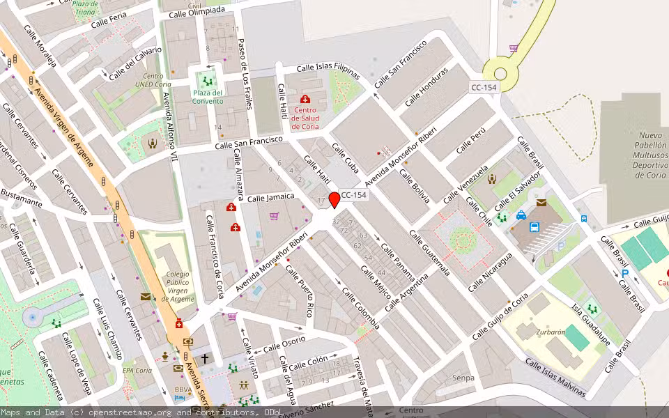 Mapa de Subasta Inmueble (Vivienda) en Coria, Cáceres