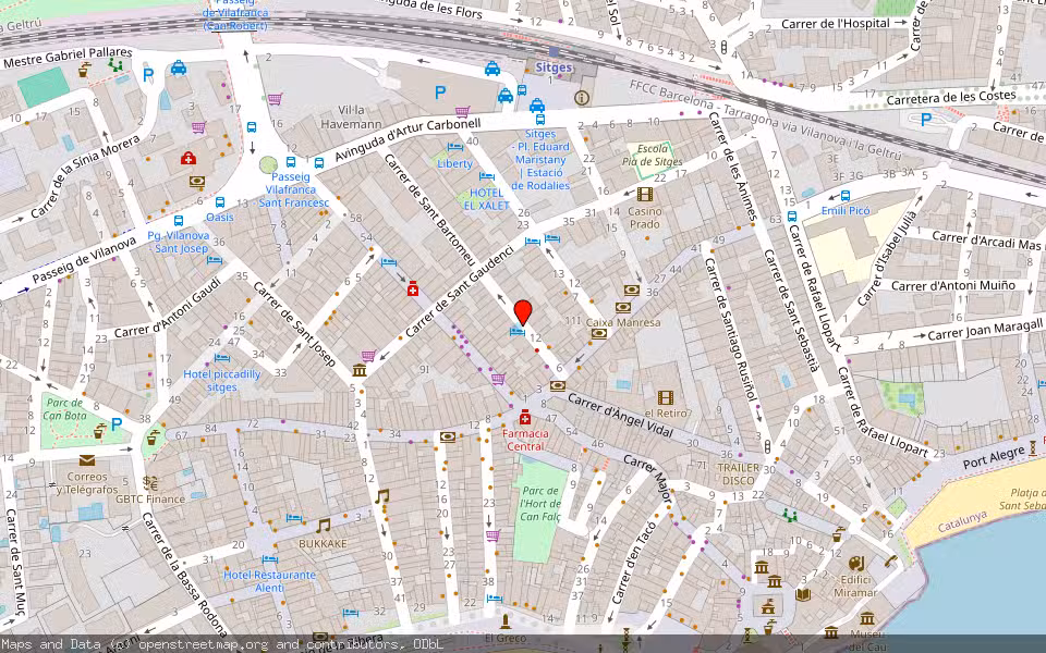 Mapa de Subasta Inmueble (Vivienda) en Sitges, Barcelona