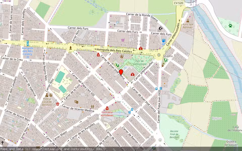 Mapa de Subasta Inmueble (Vivienda) en Benifaio, Valencia/València