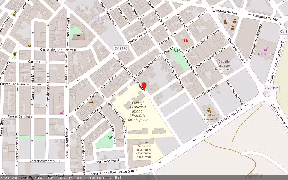 Mapa de Subasta Inmueble (Local comercial) en Castalla, Alicante/Alacant