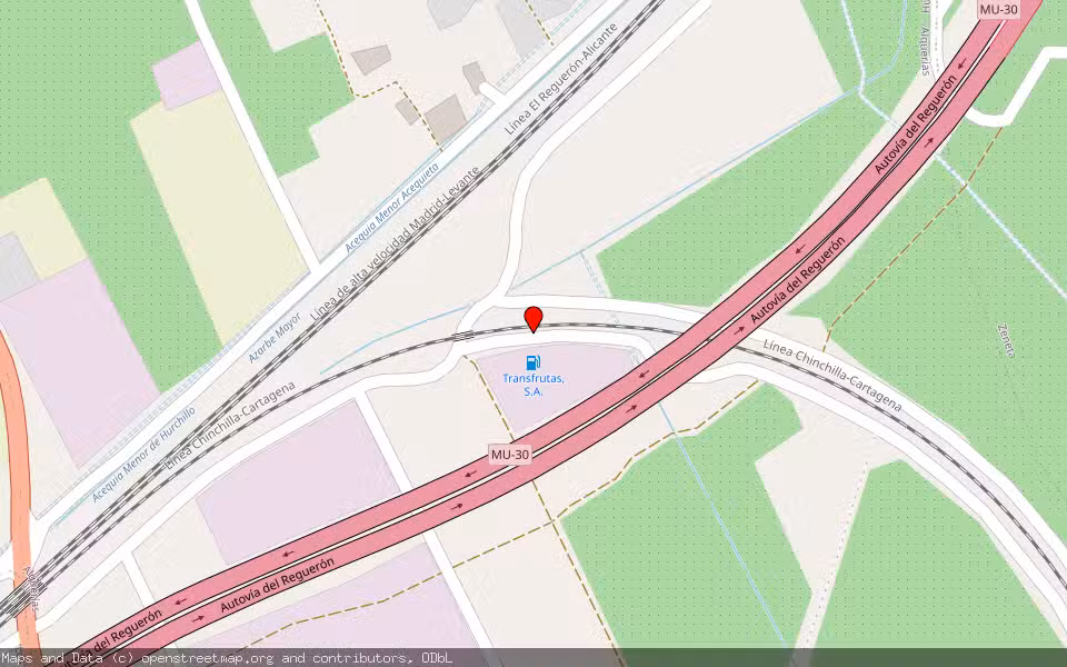 Mapa de Subasta Inmueble (Nave industrial) en Alquerias, Murcia