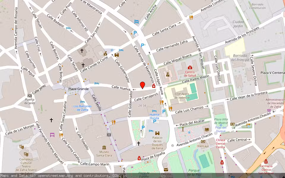 Mapa de Subasta Inmueble (Vivienda) en Zafra, Badajoz