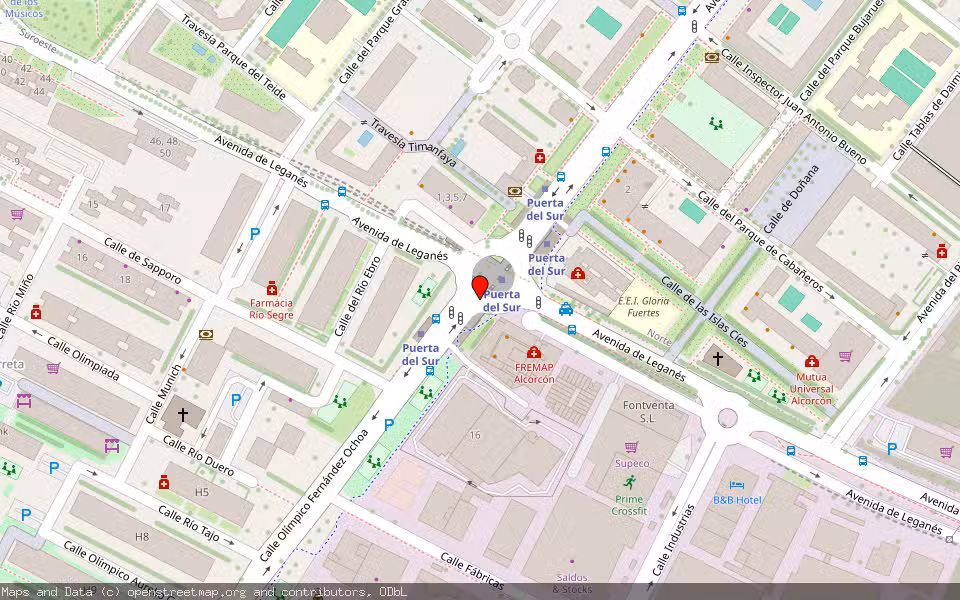 Mapa de Subasta Inmueble (Garaje) en Alcorcon, Madrid