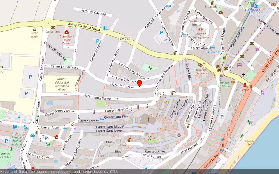 Mapa de Subasta Inmueble (Vivienda) en Altea, Alicante/Alacant