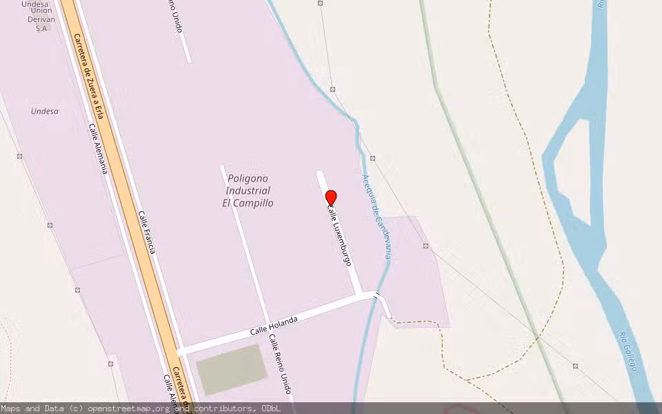 Mapa de Subasta Inmueble (Nave industrial) en Zuera, Zaragoza