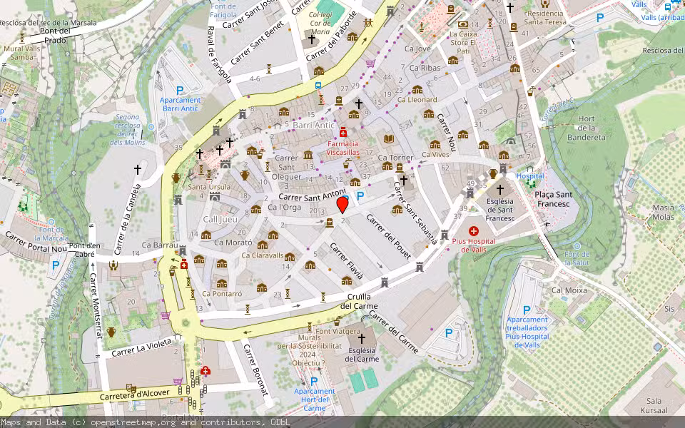 Mapa de Subasta Inmueble (Vivienda) en Valls, Tarragona