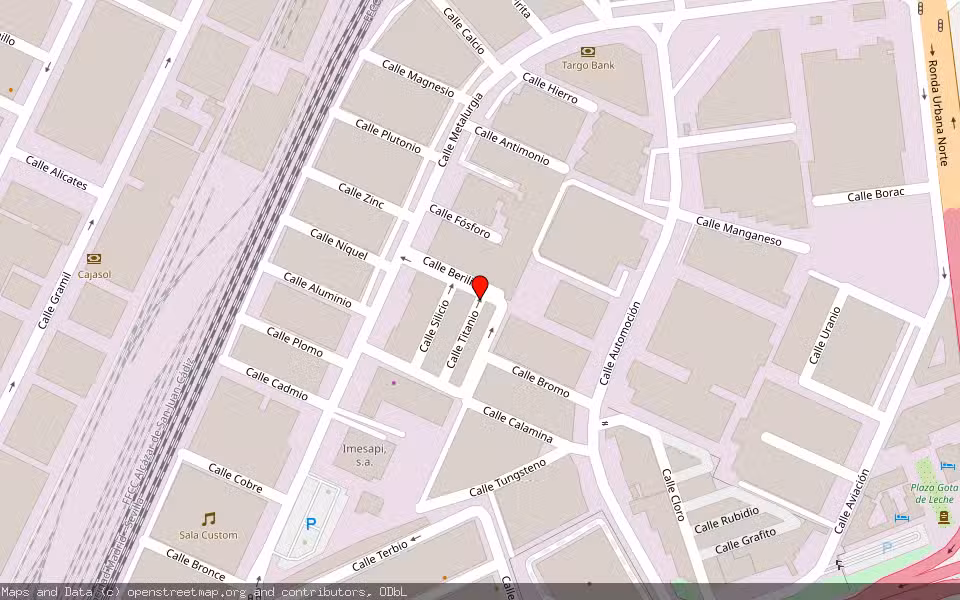 Mapa de Subasta Inmueble (Nave industrial) en Sevilla