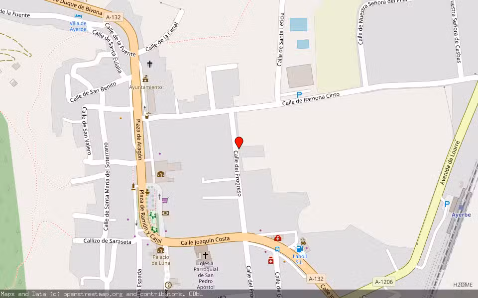 Mapa de Subasta Inmueble (Vivienda) en Ayerbe, Huesca