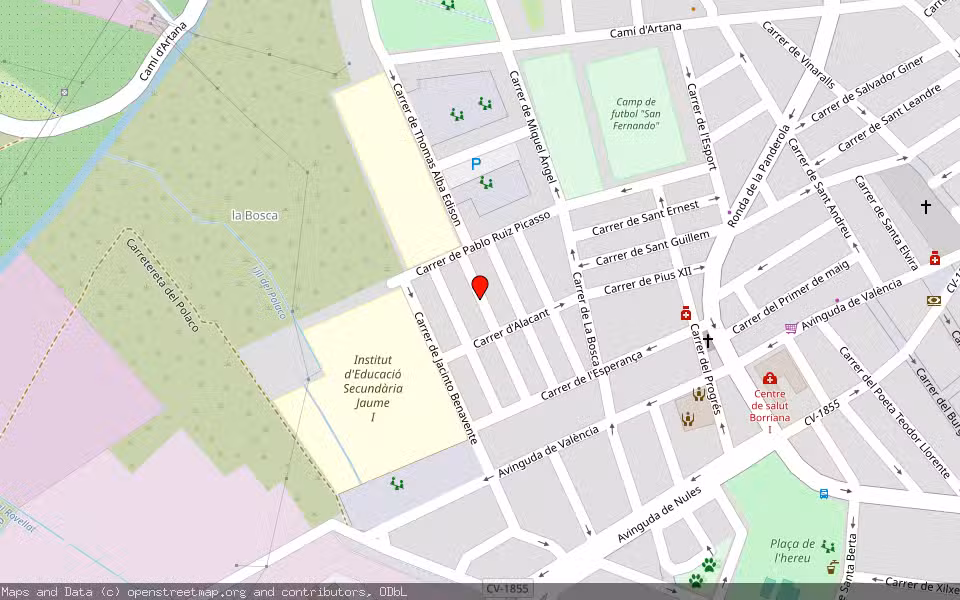 Mapa de Subasta Inmueble (Vivienda) en Burriana, Castellón/Castelló