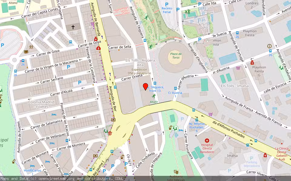 Mapa de Subasta Inmueble (Garaje) en Benidorm, Alicante/Alacant