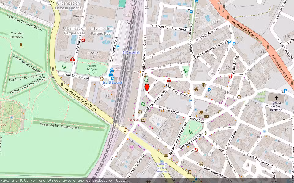 Mapa de Subasta Inmueble (Vivienda) en El Escorial, Madrid