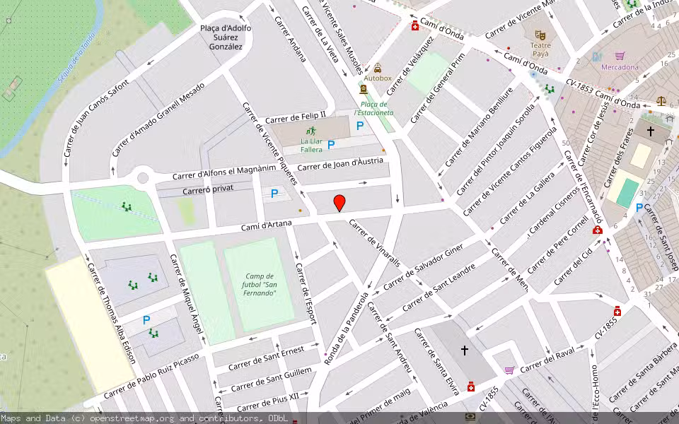 Mapa de Subasta Inmueble (Local comercial) en Burriana, Castellón/Castelló