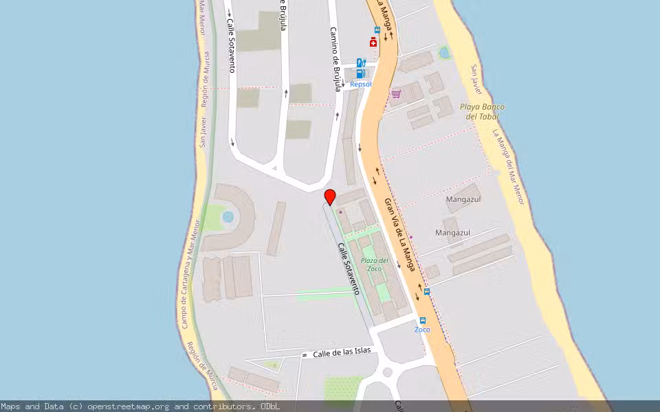 Mapa de Subasta Inmueble (Garaje) en San Javier, Murcia