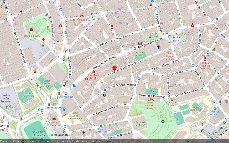 Mapa de Subasta Inmueble (Local comercial) en Santa Coloma De Gramenet, Barcelona