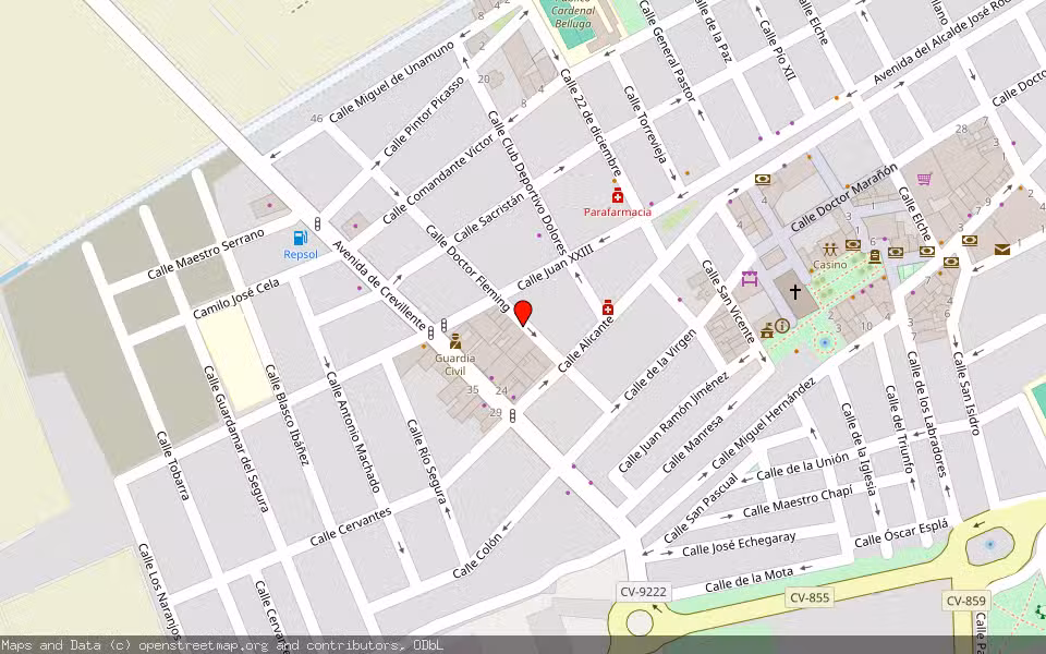 Mapa de Subasta Inmueble (Vivienda) en Dolores, Alicante/Alacant