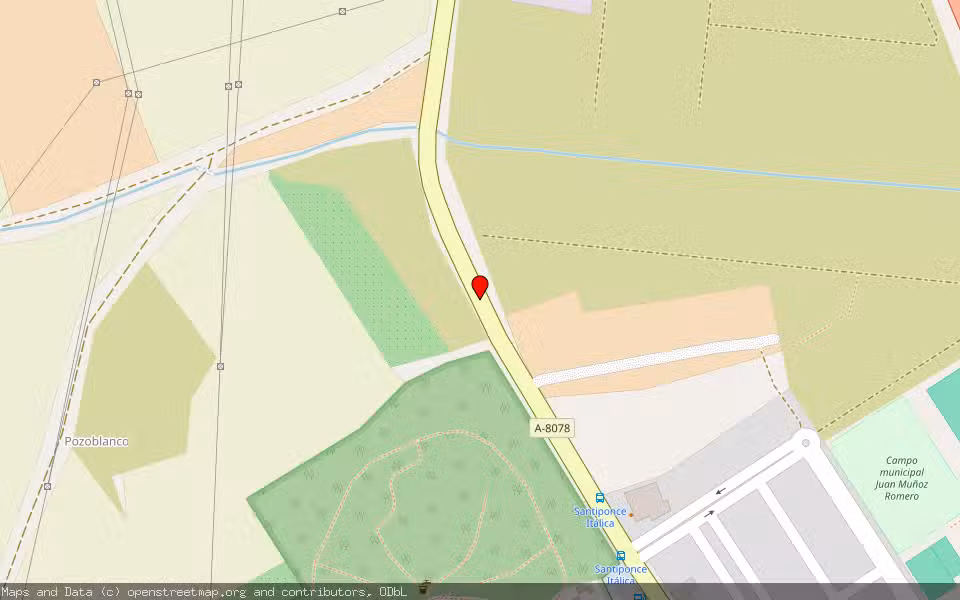 Mapa de Subasta Inmueble (Solar) en Santiponce, Sevilla