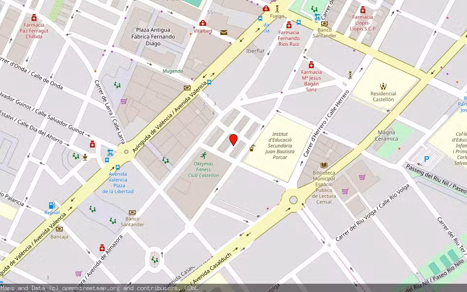 Mapa de Subasta Inmueble (Vivienda) en Castellon, Castellón/Castelló