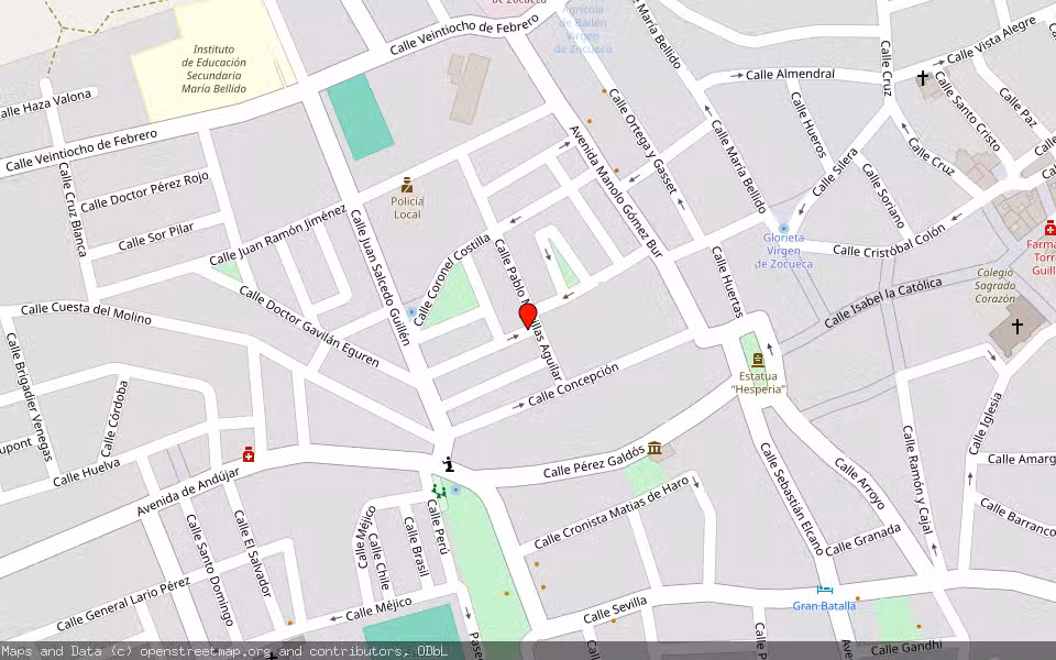 Mapa de Subasta Inmueble (Garaje) en La Carolina, Jaén