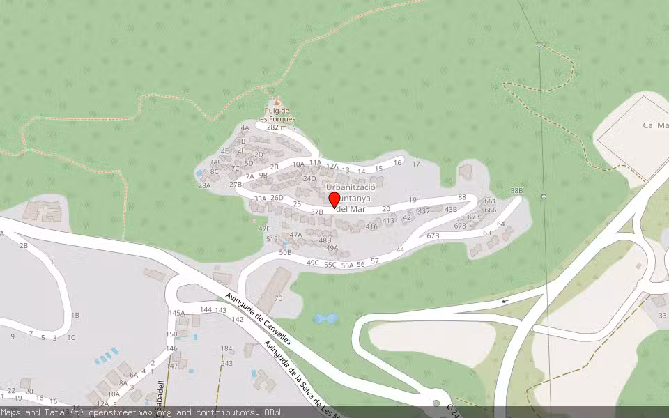 Mapa de Subasta Inmueble (Vivienda) en Canyelles, Barcelona