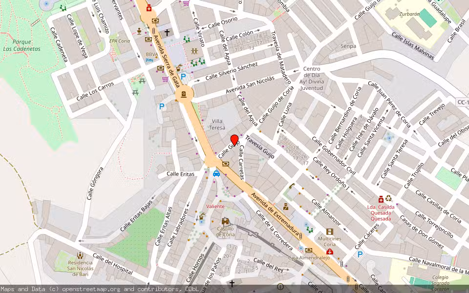 Mapa de Subasta Inmueble (Local comercial) en Coria, Cáceres