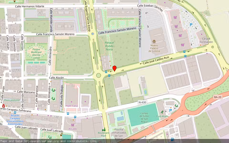 Mapa de Subasta Inmueble (Vivienda) en Badajoz