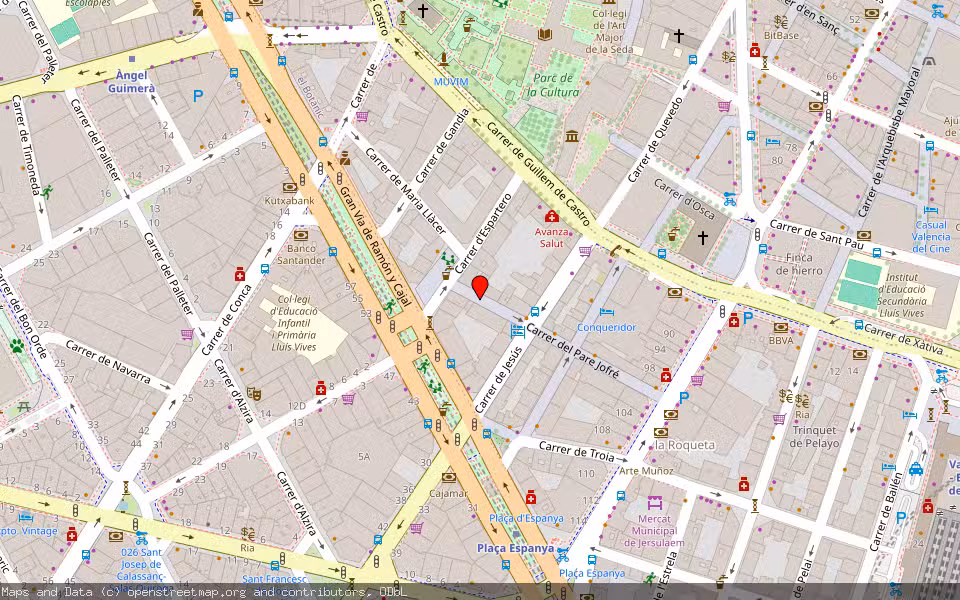 Mapa de Subasta Inmueble (Local comercial) en Valencia, Valencia/València