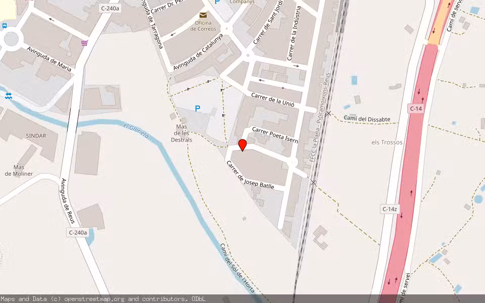 Mapa de Subasta Inmueble (Vivienda) en Alcover, Tarragona
